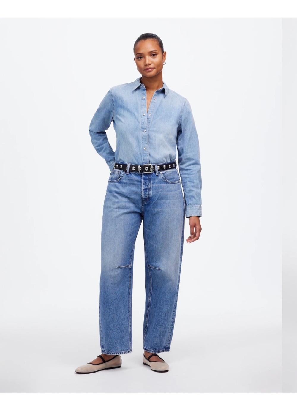 Madewell Curvy darted Barrel Jeans